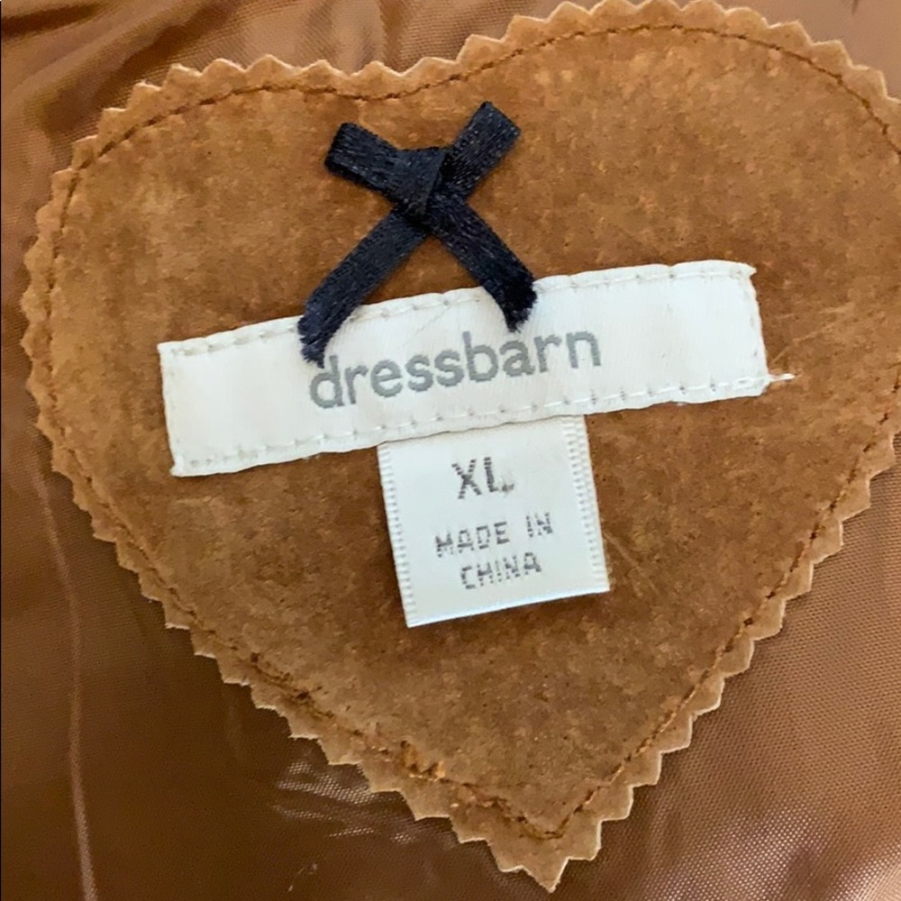 Dressbarn Collarless 3/4 Sleeve 100% Leather Coat Size XL - Picture 4 of 5